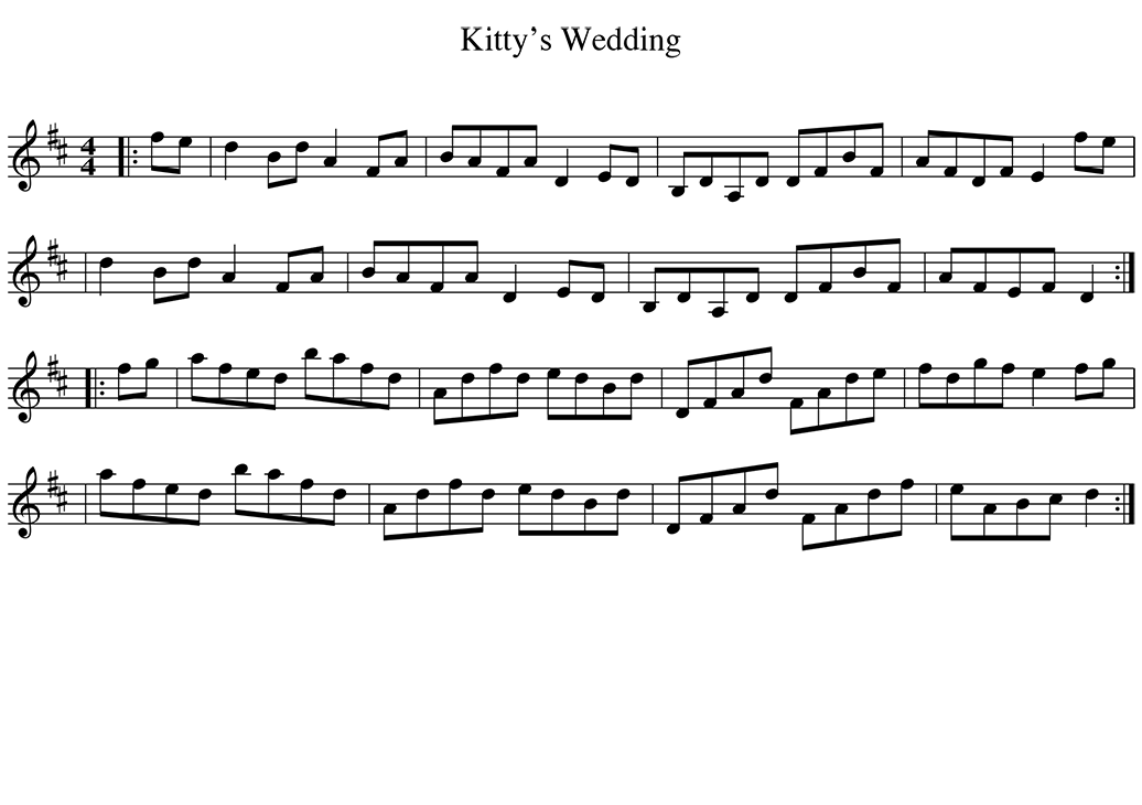 Sheet music for Kitty's Wedding